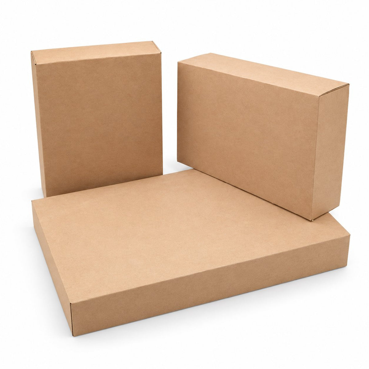 Kraft pastry tray cover box on a white background