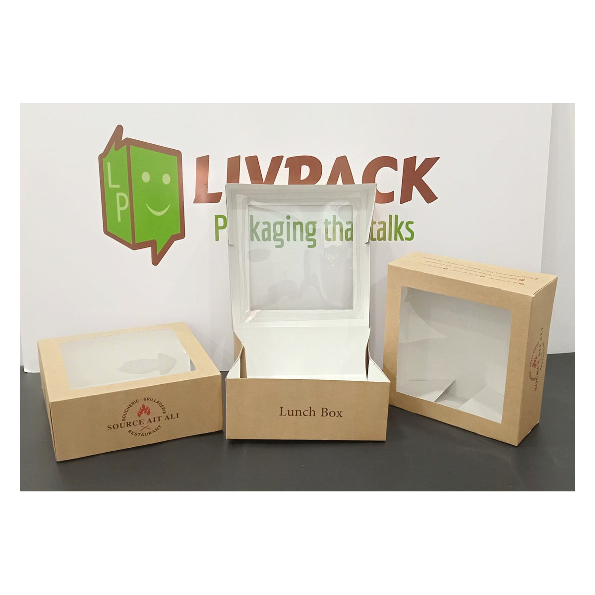 Custom kraft lunch box with window