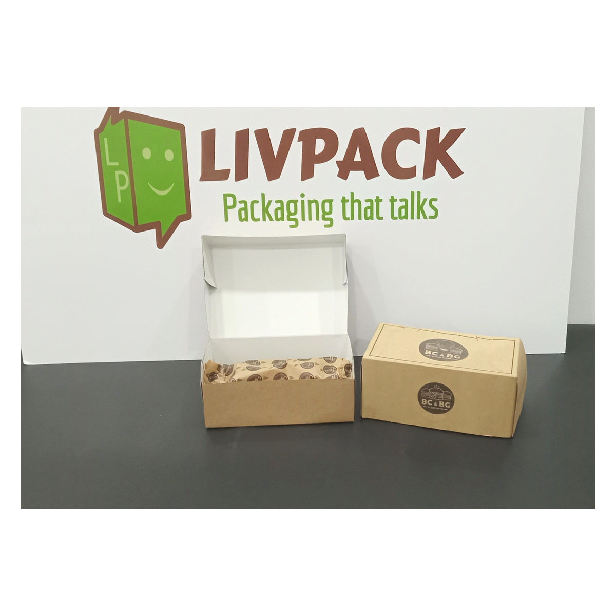 Custom brown kraft sandwich box with logo printing