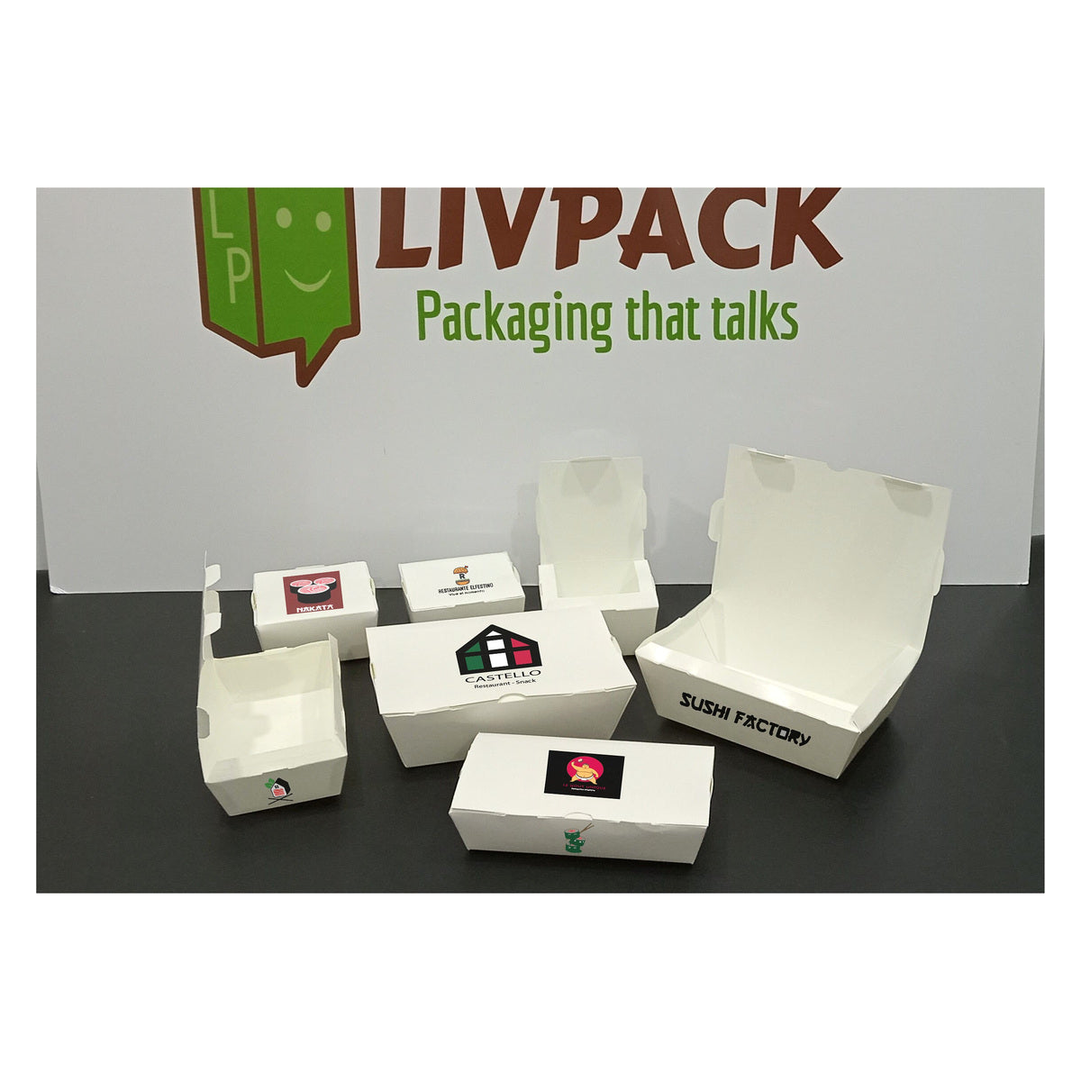 Boîtes alimentaires en carton personnalisées – plats chauds ou froids – Livpack