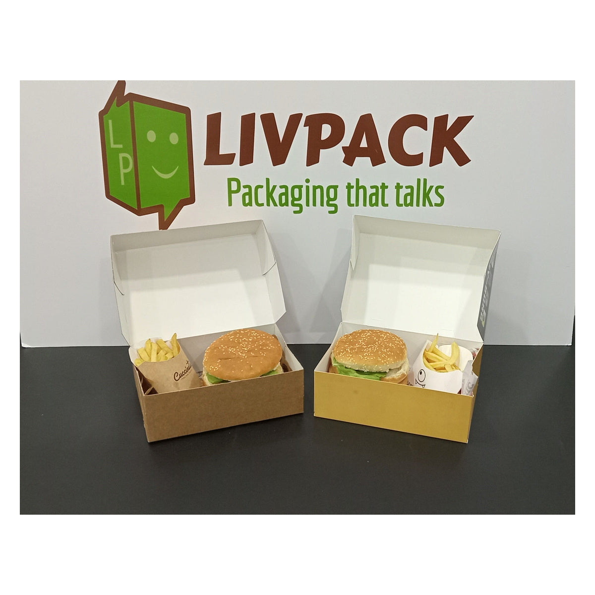 Emballage repas à emporter personnalisé pour fast-food