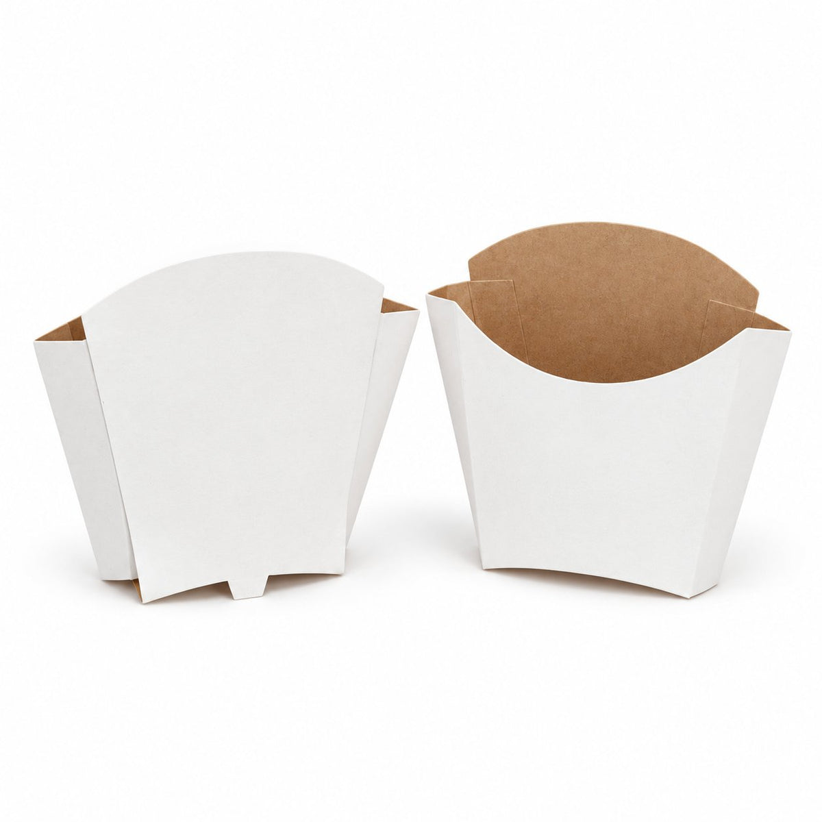 Standard kraft fries bags on a white background