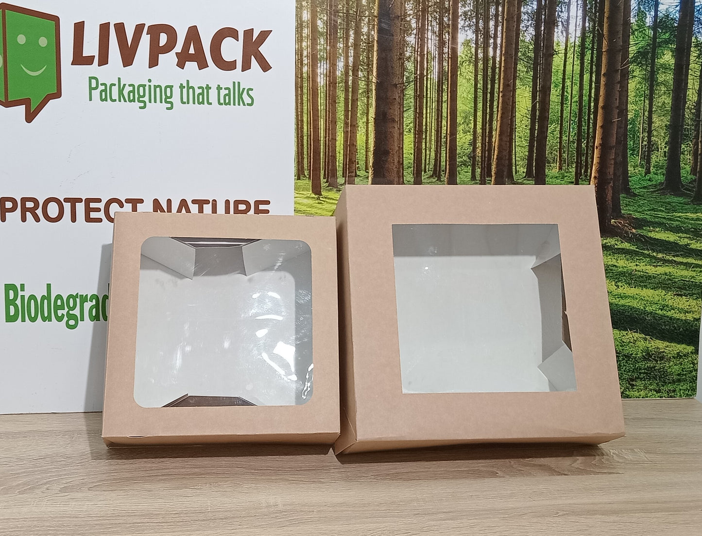 Exemples boîte kraft avec fenêtre – Livraison rapide de 24 à 48h – Livpack