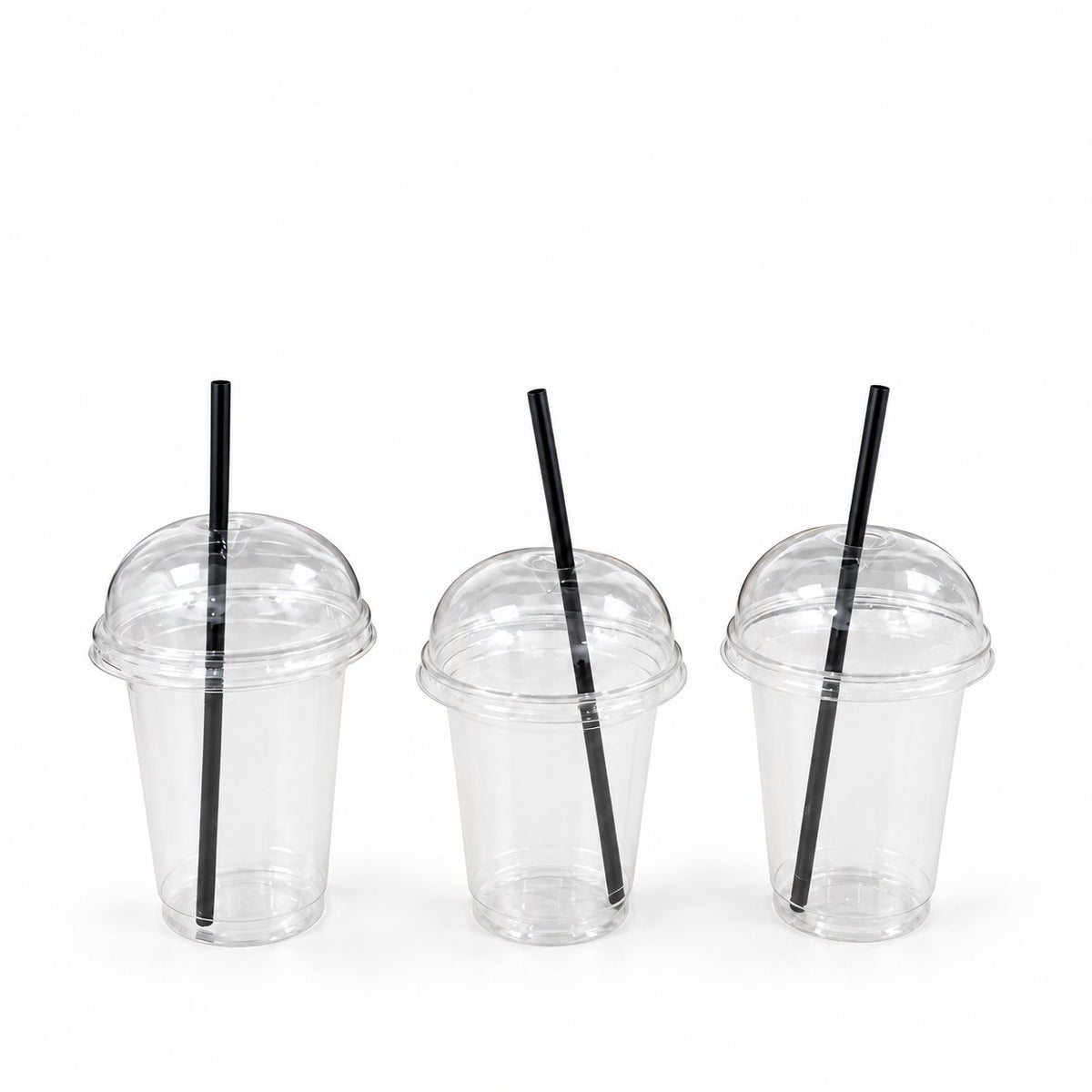 Pack 500 Gobelets Jetables – Kraft Standard & Transparent avec Couvercle Bombé — vue produit sur fond blanc