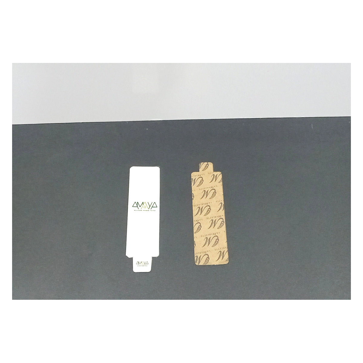 Cigar-shaped pastry boards with printed logos