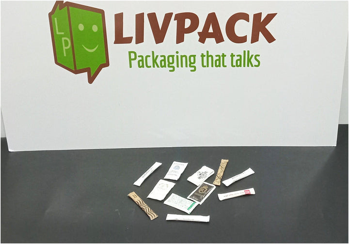 شعار LIVPACK على الكرافت، كيس سكر مخصص