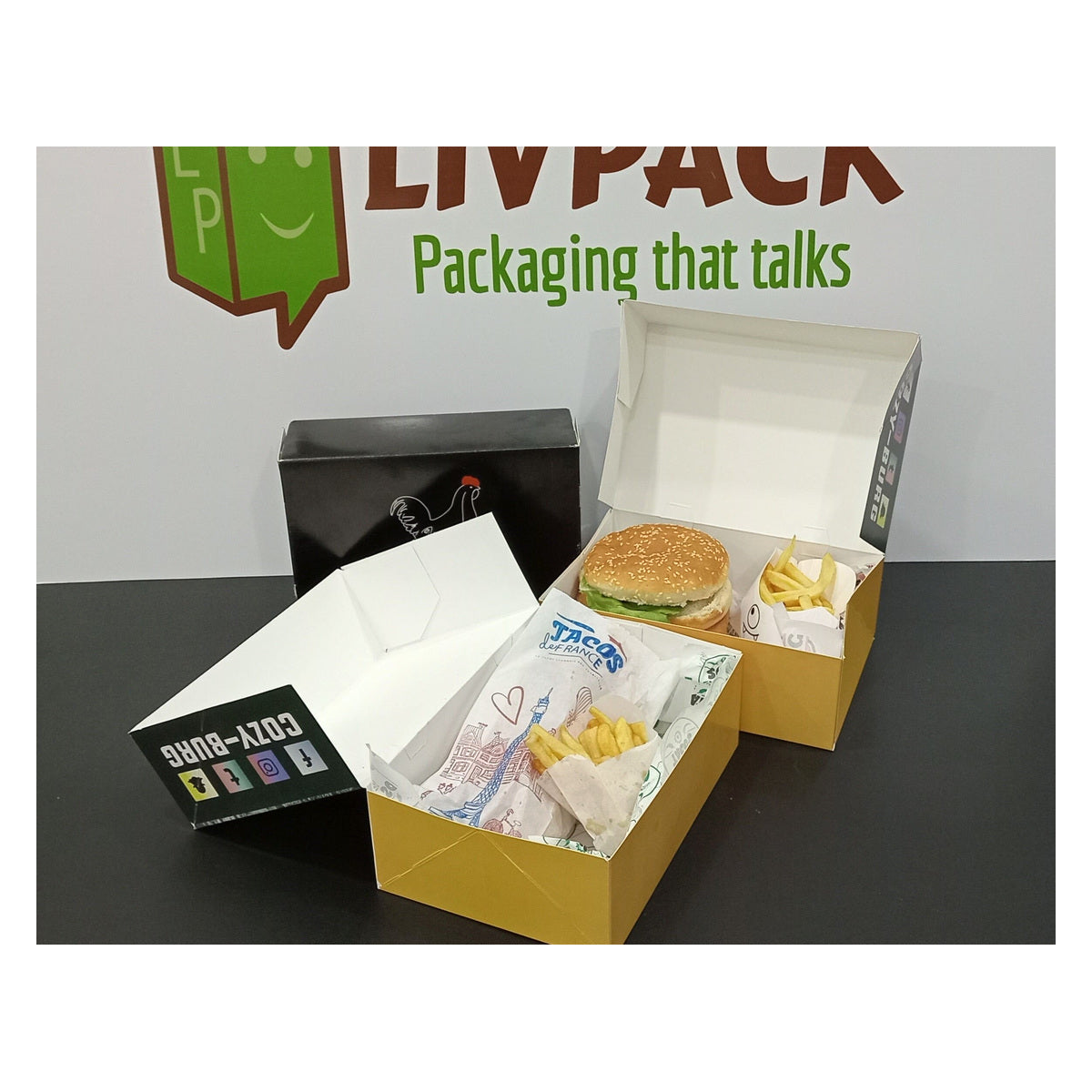 Packaging repas à emporter personnalisé pour fast-food