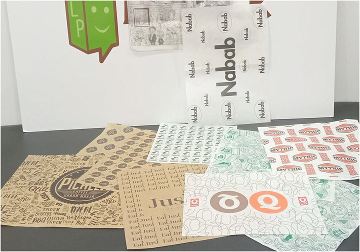 Papel kraft antigrasa personalizado para hamburguesas, tacos y sándwiches