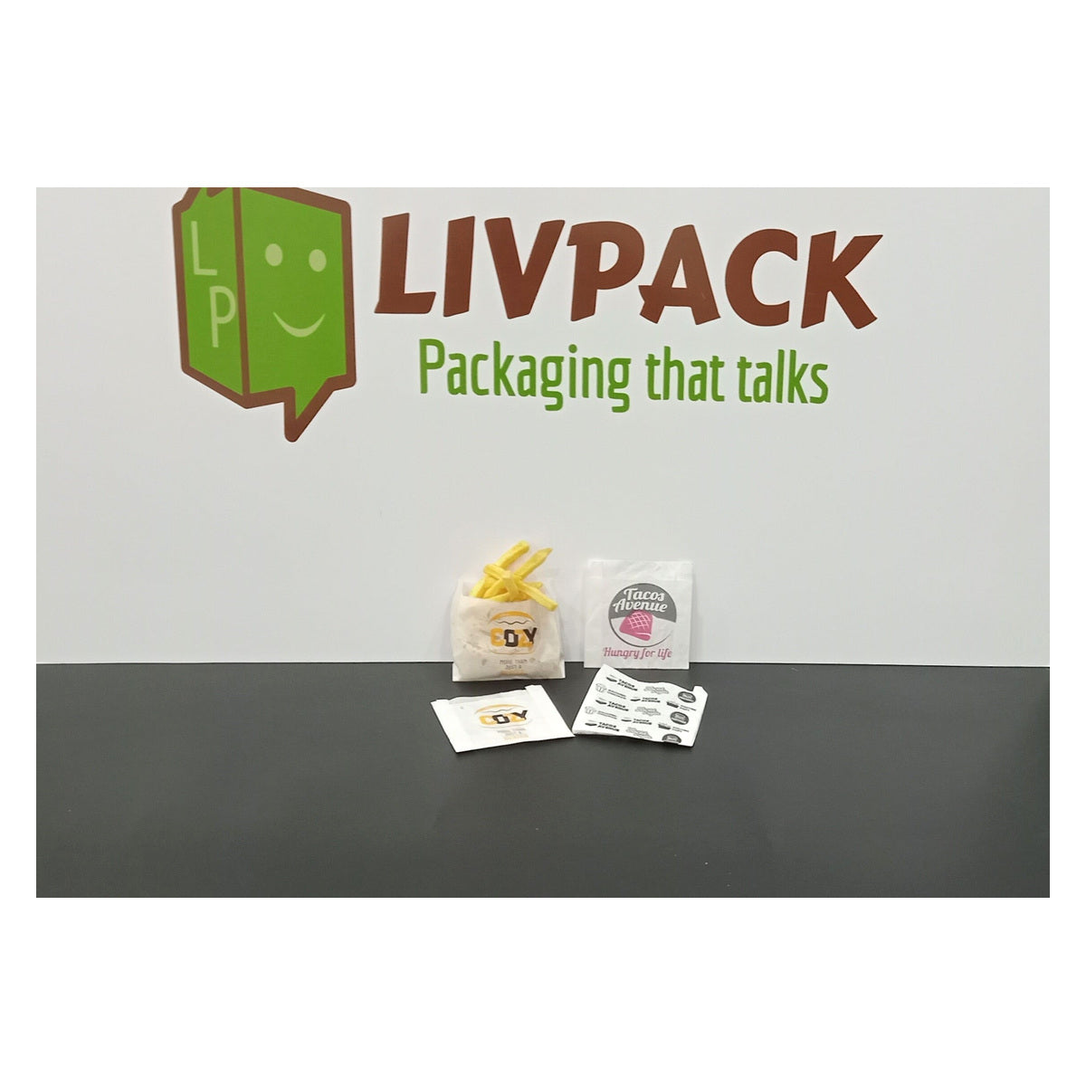 Sachet frites papier personnalisé avec logo – petit et grand format