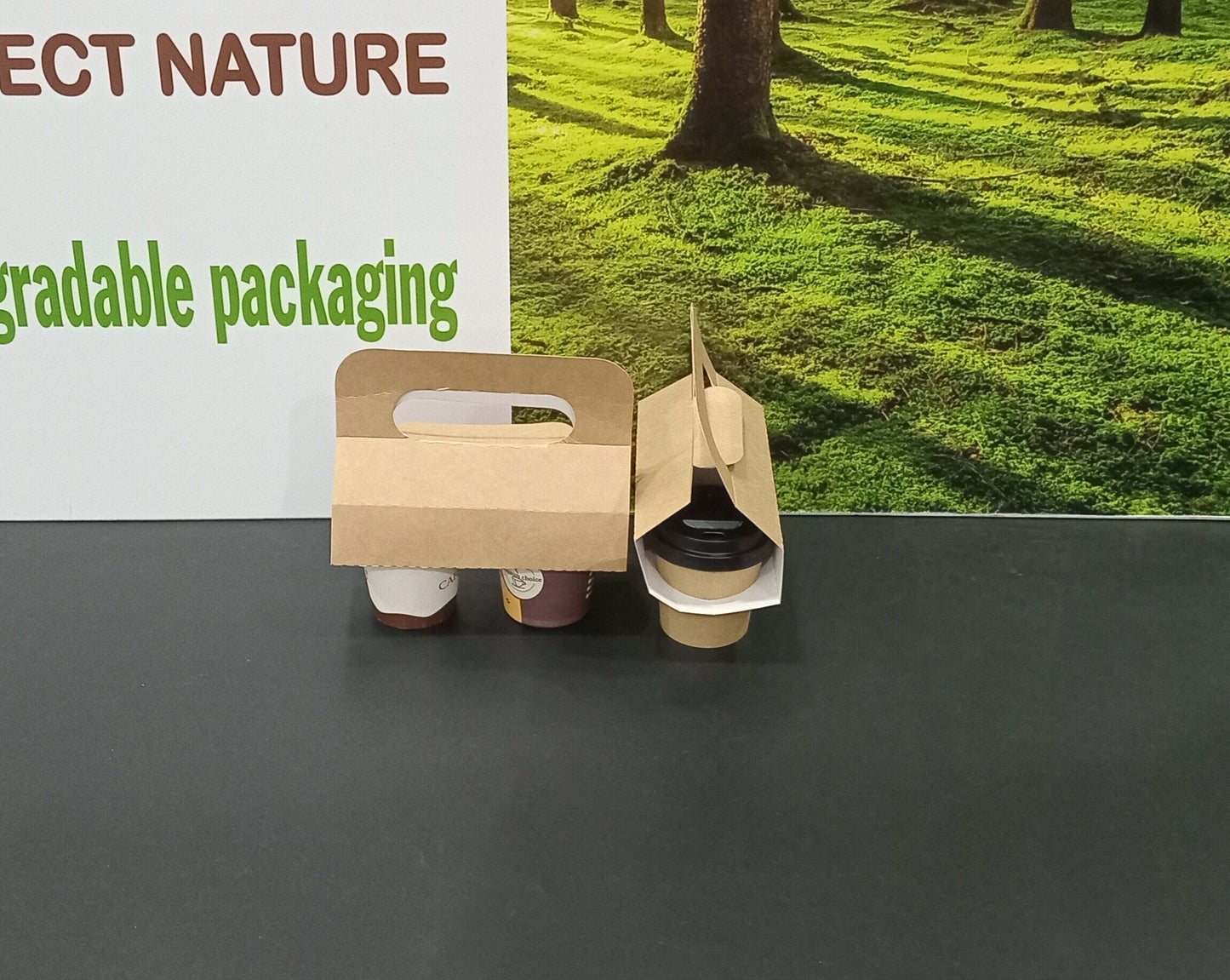 Sacs gobelets café écologiques kraft – pack de 200