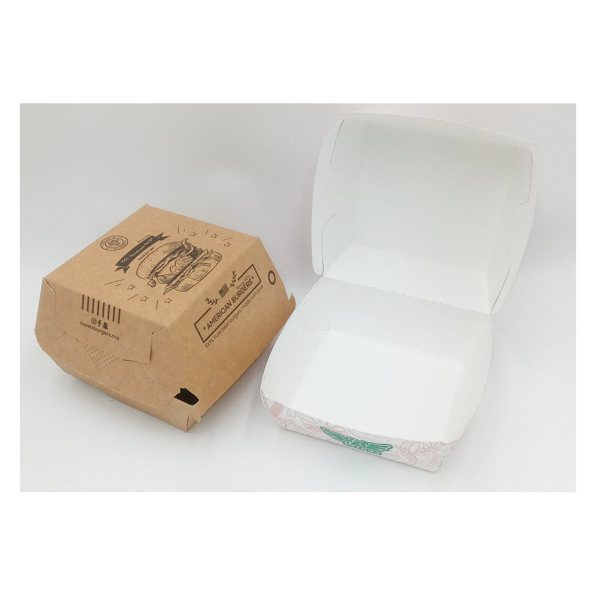 Custom kraft burger box with logo
