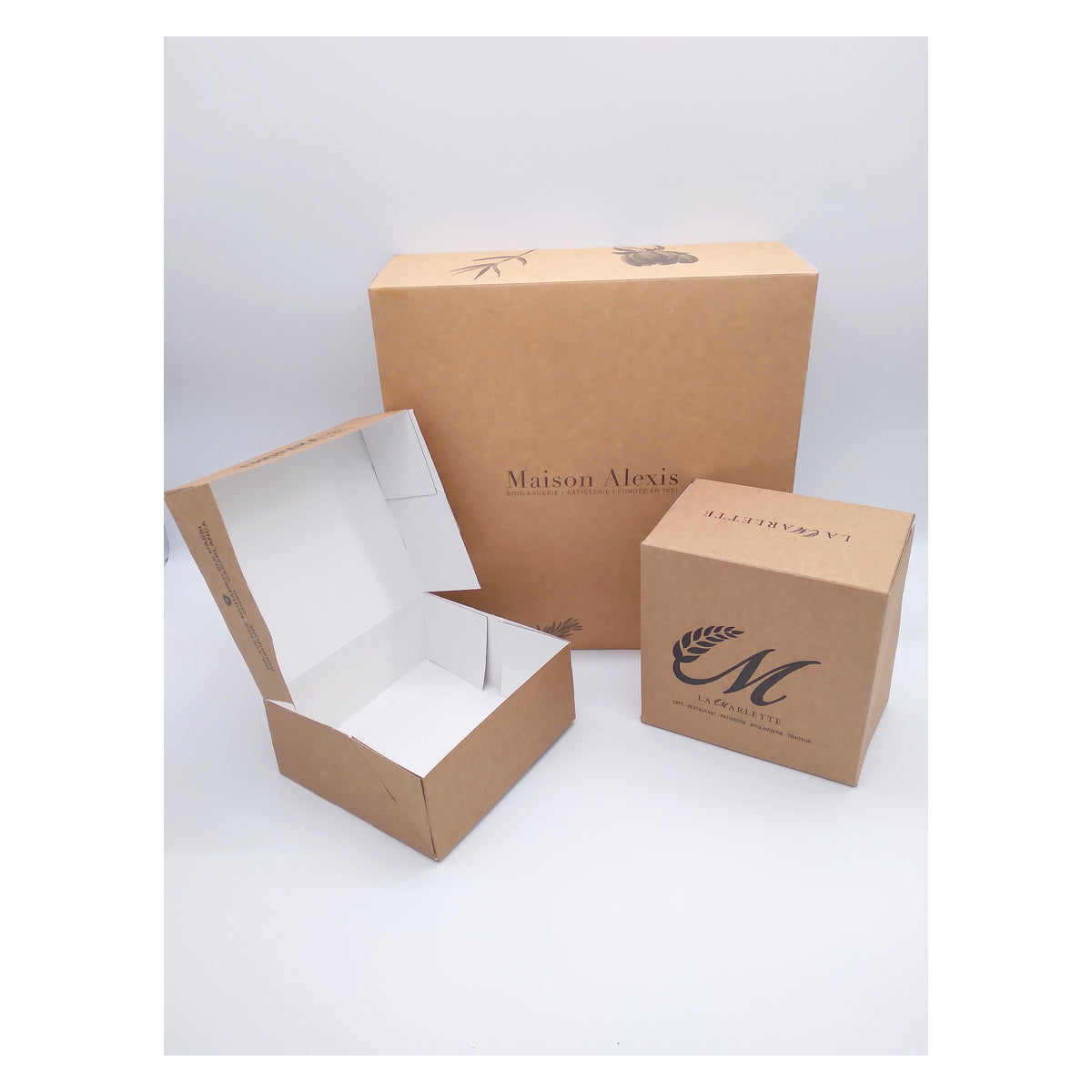 Kraft pastry box with offset printing