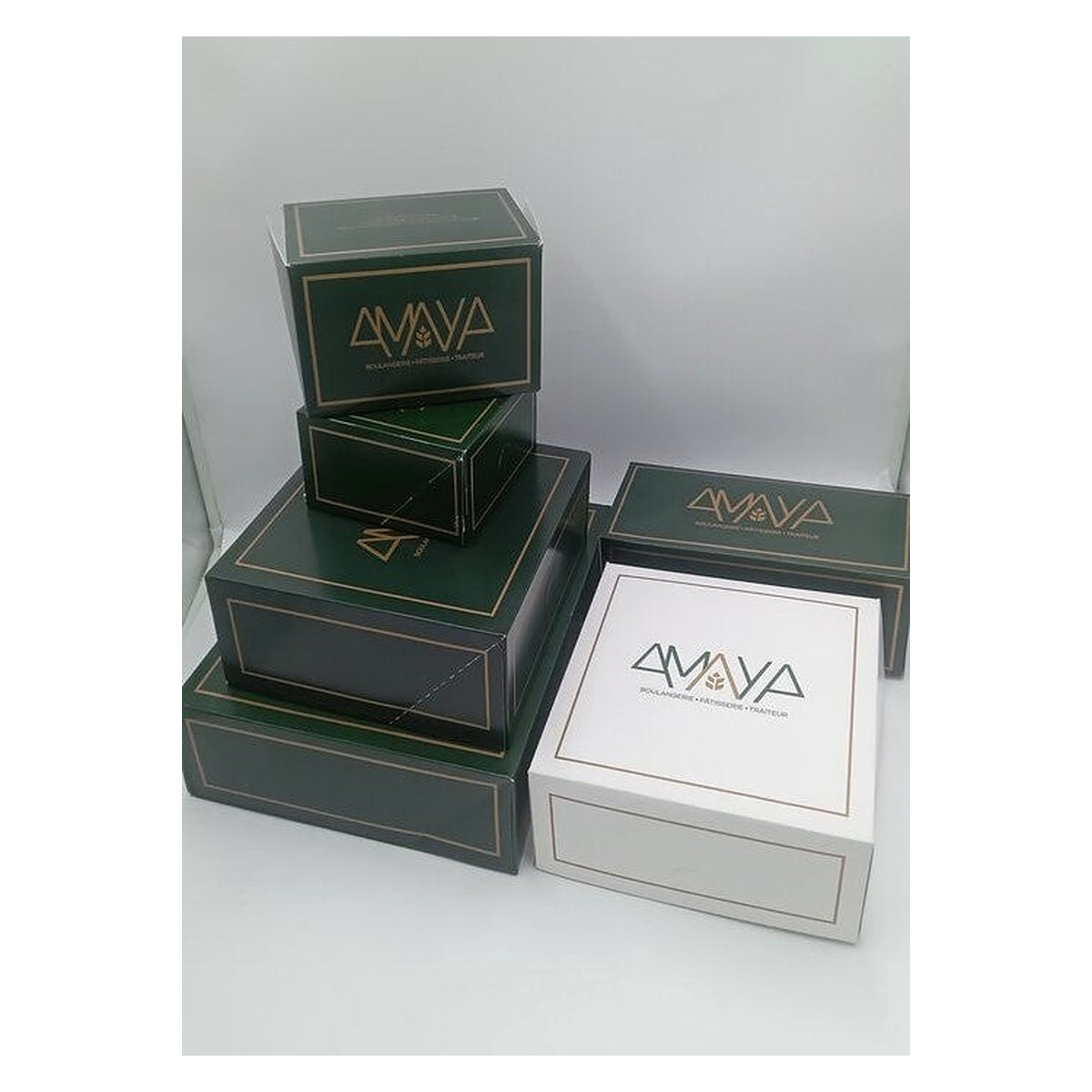 boîtes empilées pâtisserie avec impression logo – Livpack