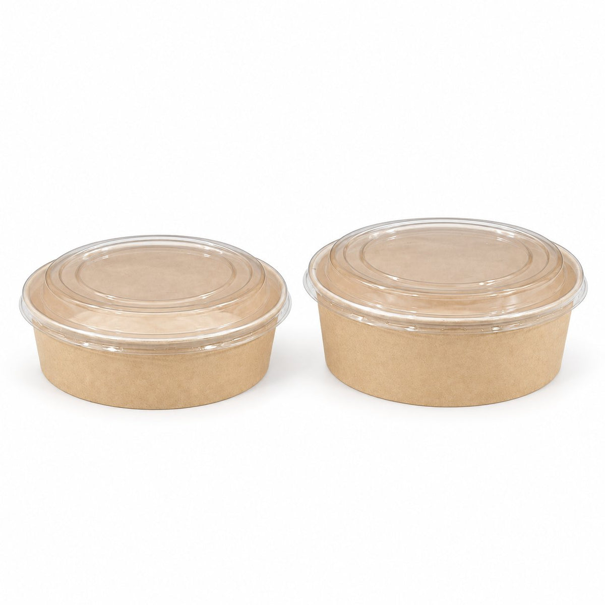 Standard kraft or white food bowls with lids