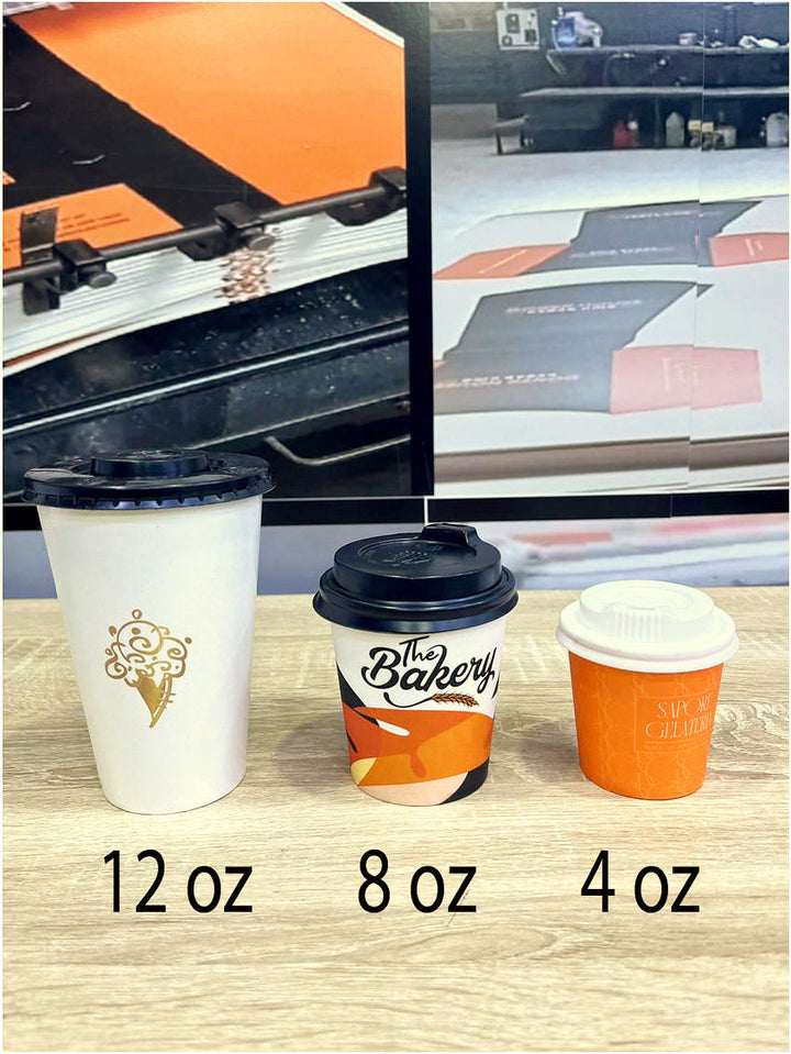 Vaso de cartón personalizado para café o zumo, de 4, 8 o 12 oz