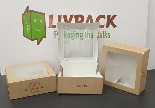 Boîte lunch box kraft avec fenêtre personnalisée