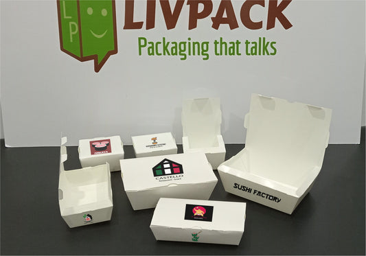 Boîtes alimentaires en carton personnalisées – plats chauds ou froids – Livpack


