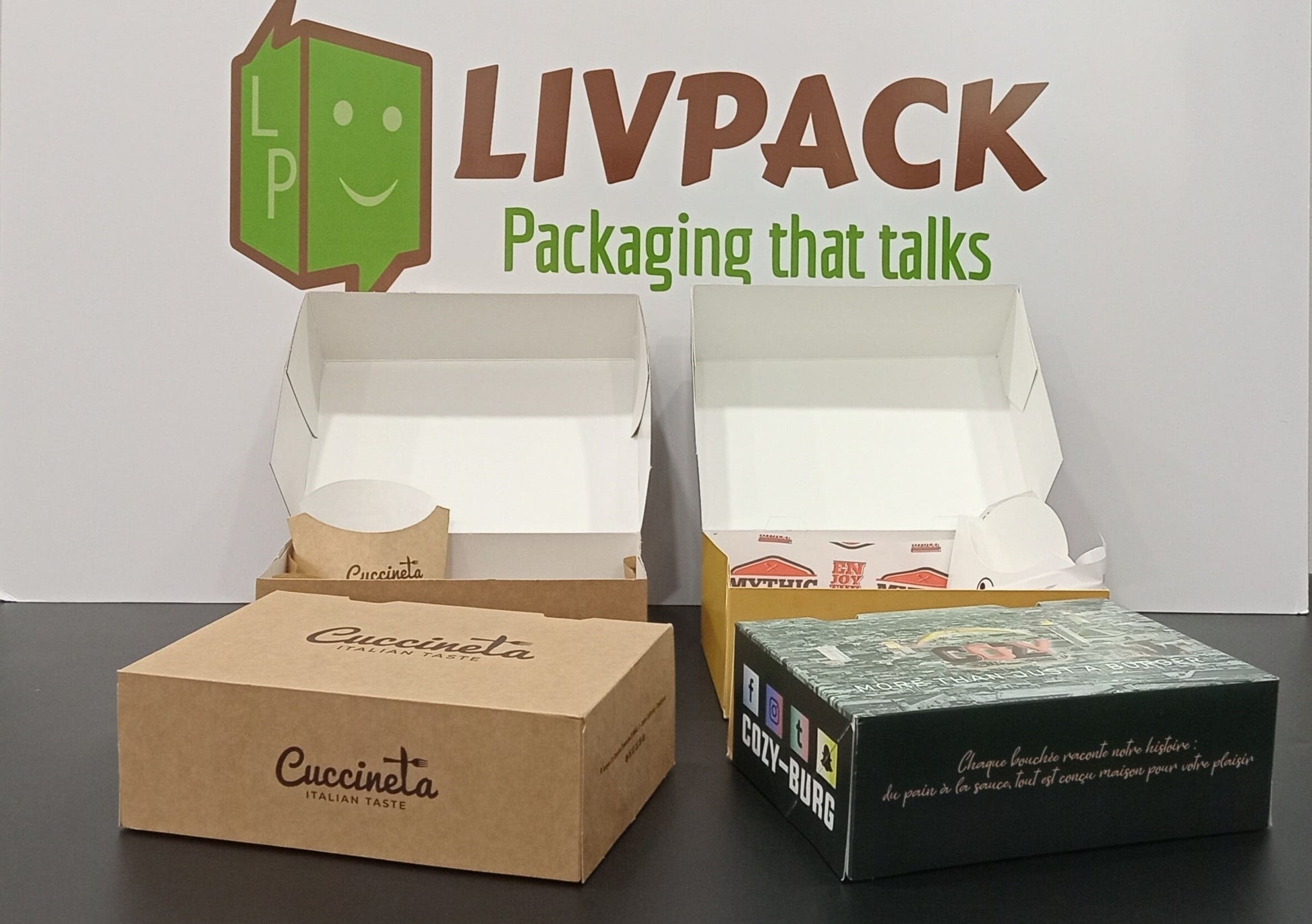 Boîtes menu kraft imprimées – LIVPACK