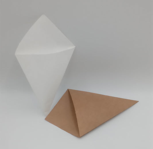 Cornet frites papier kraft blanc et marron – Pack de 500 – Livpack

