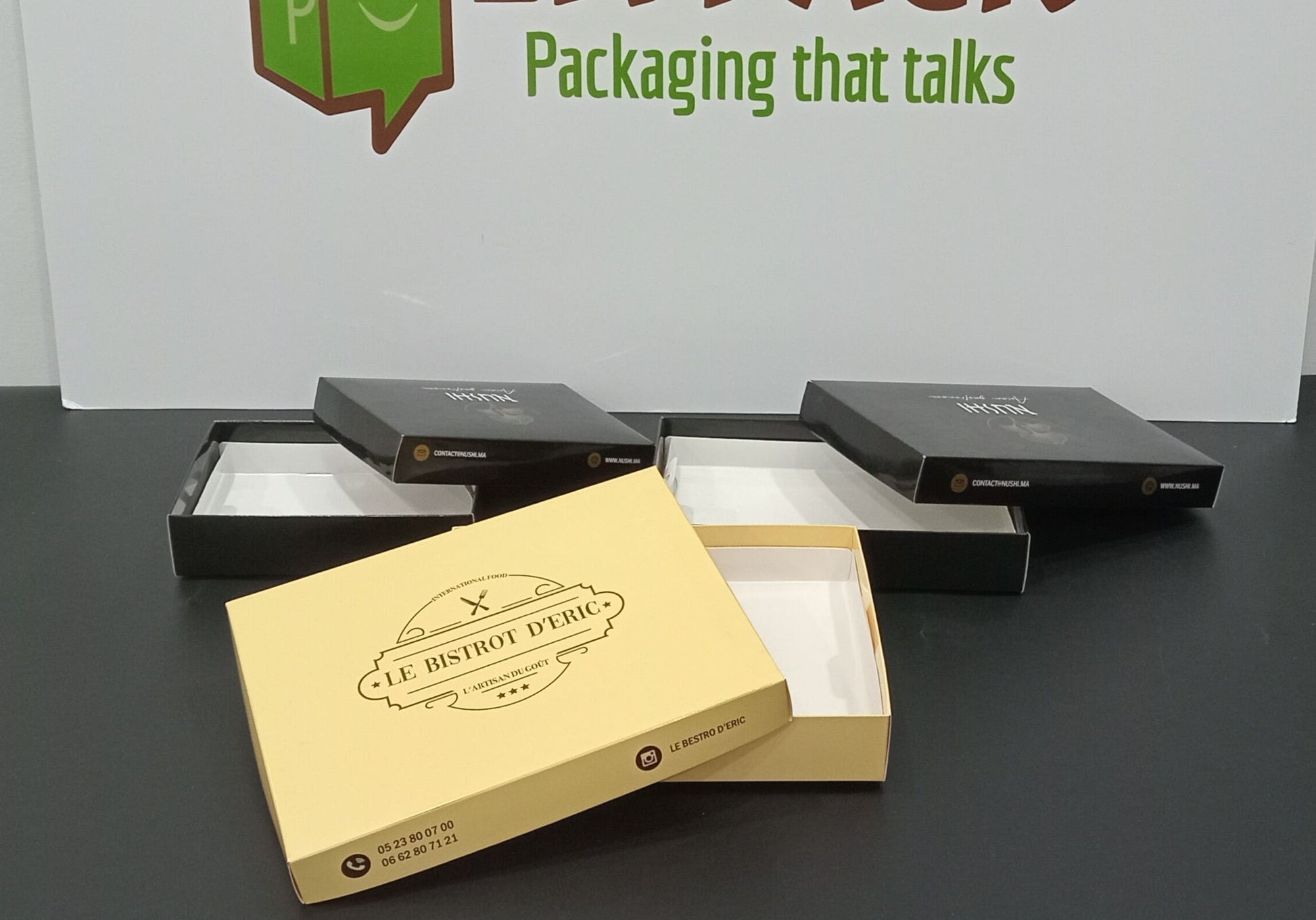 Emballage luxe pour chocolats avec logo