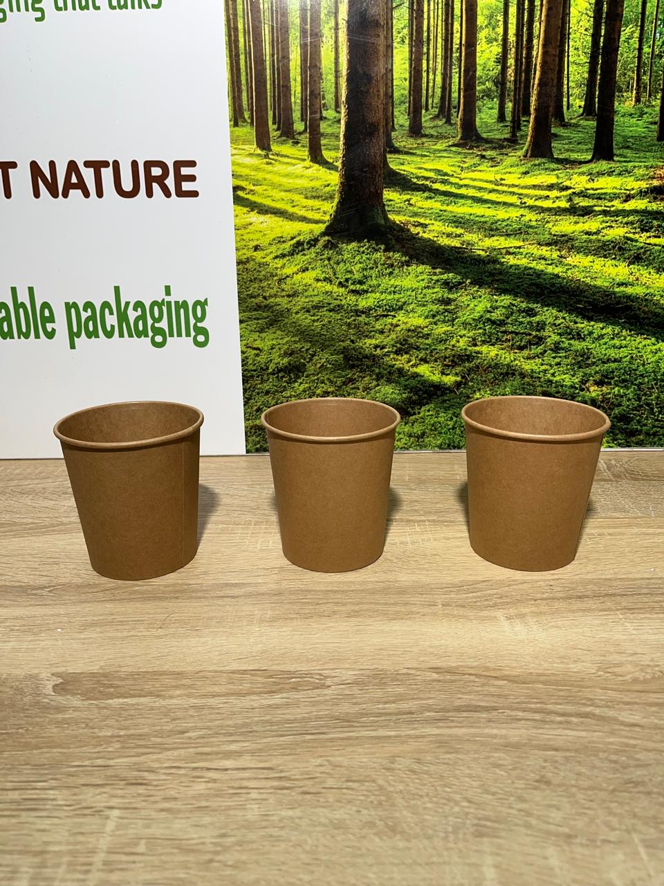 Pack de 3 pots kraft naturel 35 cl – version express standard – emballage alimentaire éco-responsable – Livpack