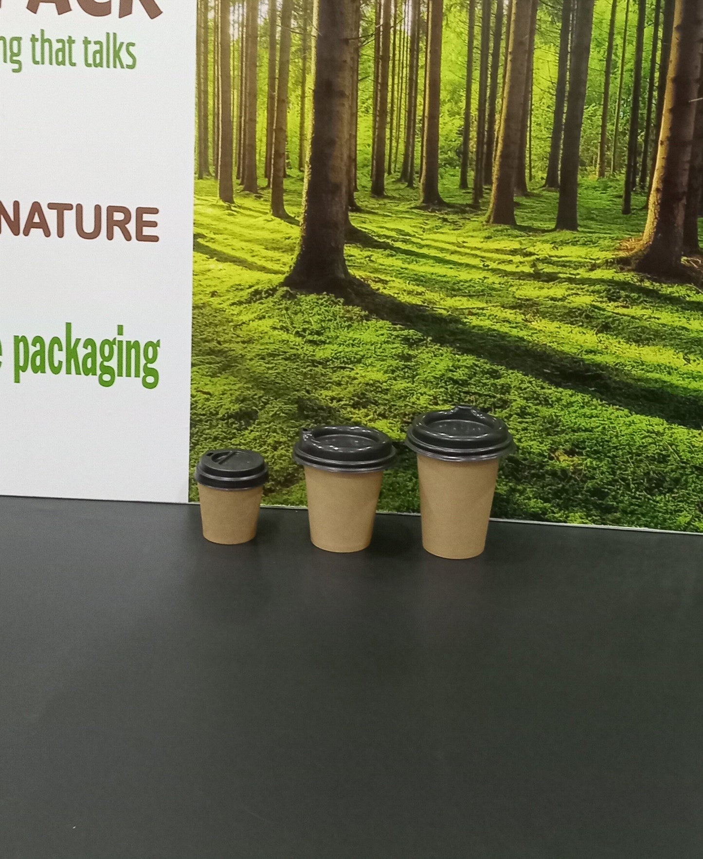 Pack de gobelets kraft standards jetables avec couvercles – 4 oz à 12 oz