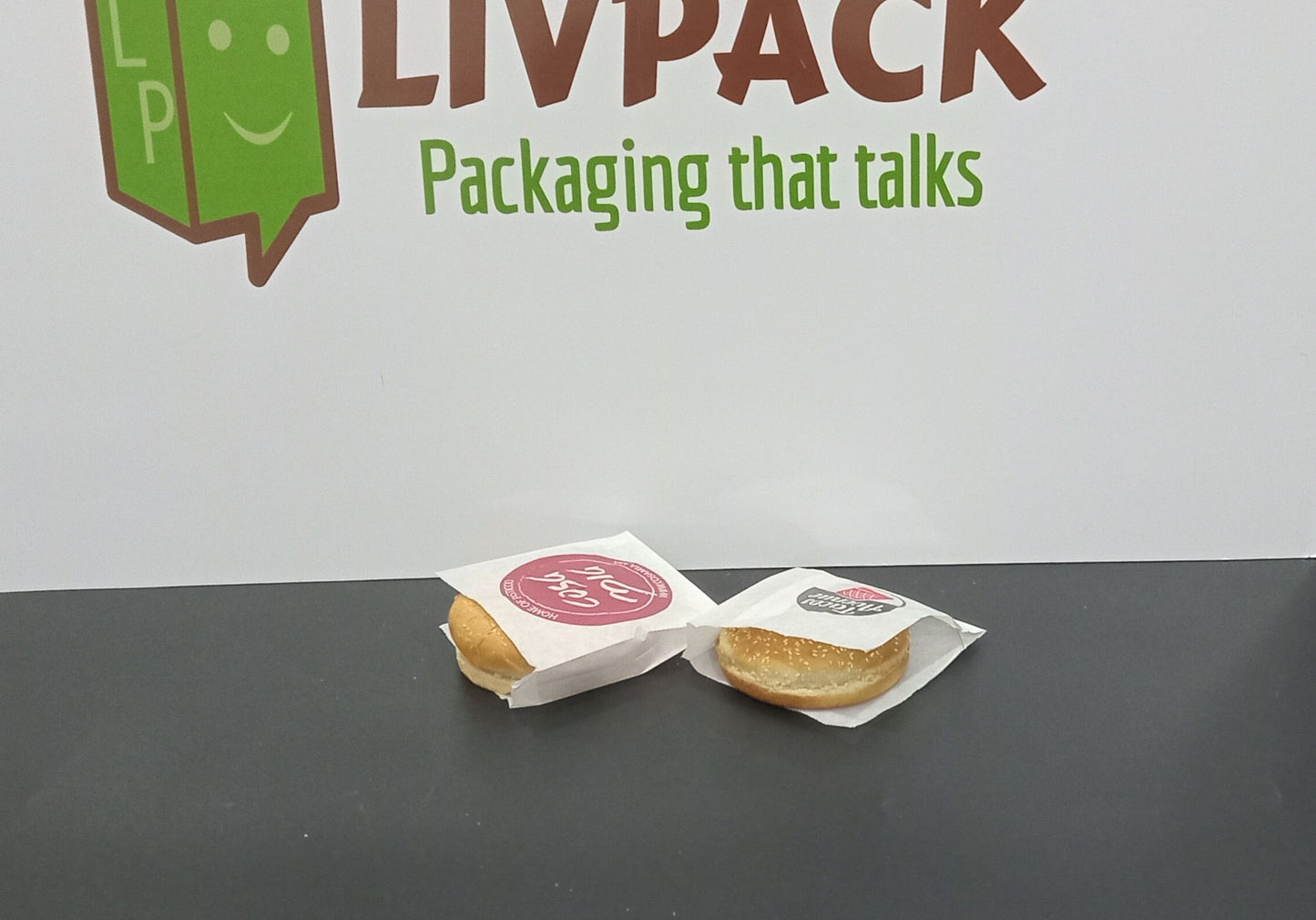 Pochette en papier kraft blanc personnalisée pour burger