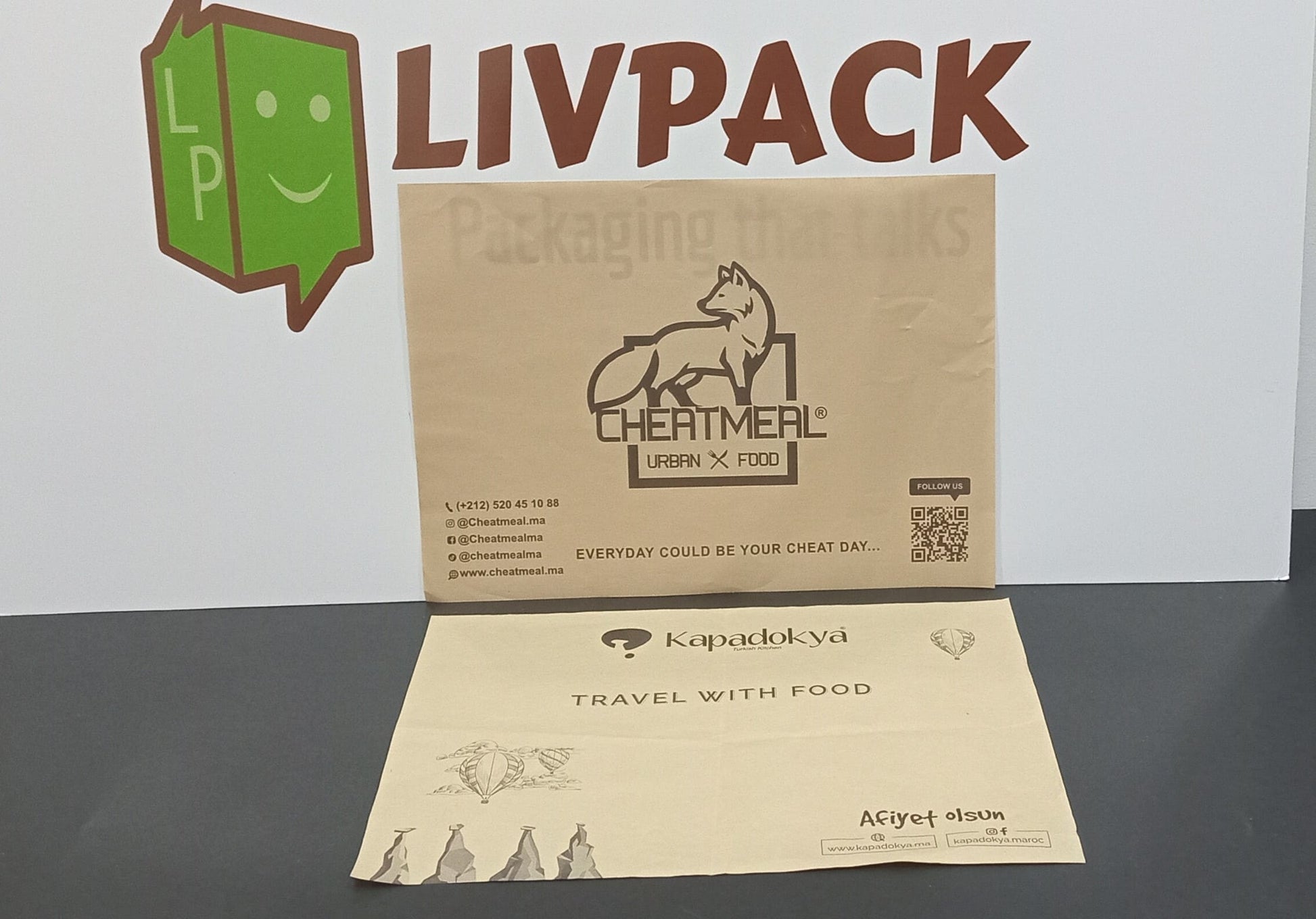 Set de table en papier imprimé kraft – packaging table éco – Livpack