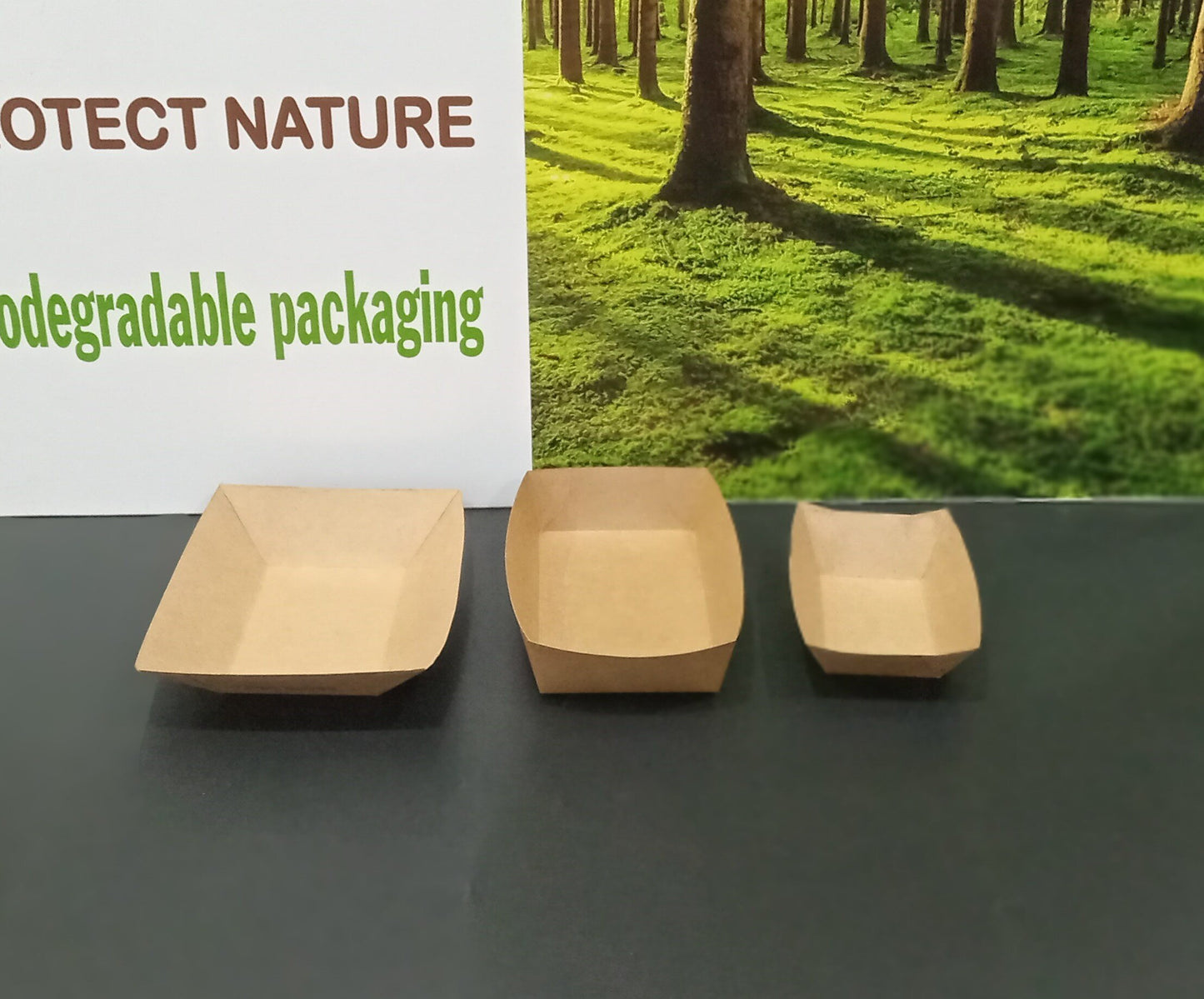 "Barquettes bateau kraft alimentaire – tailles disponibles"