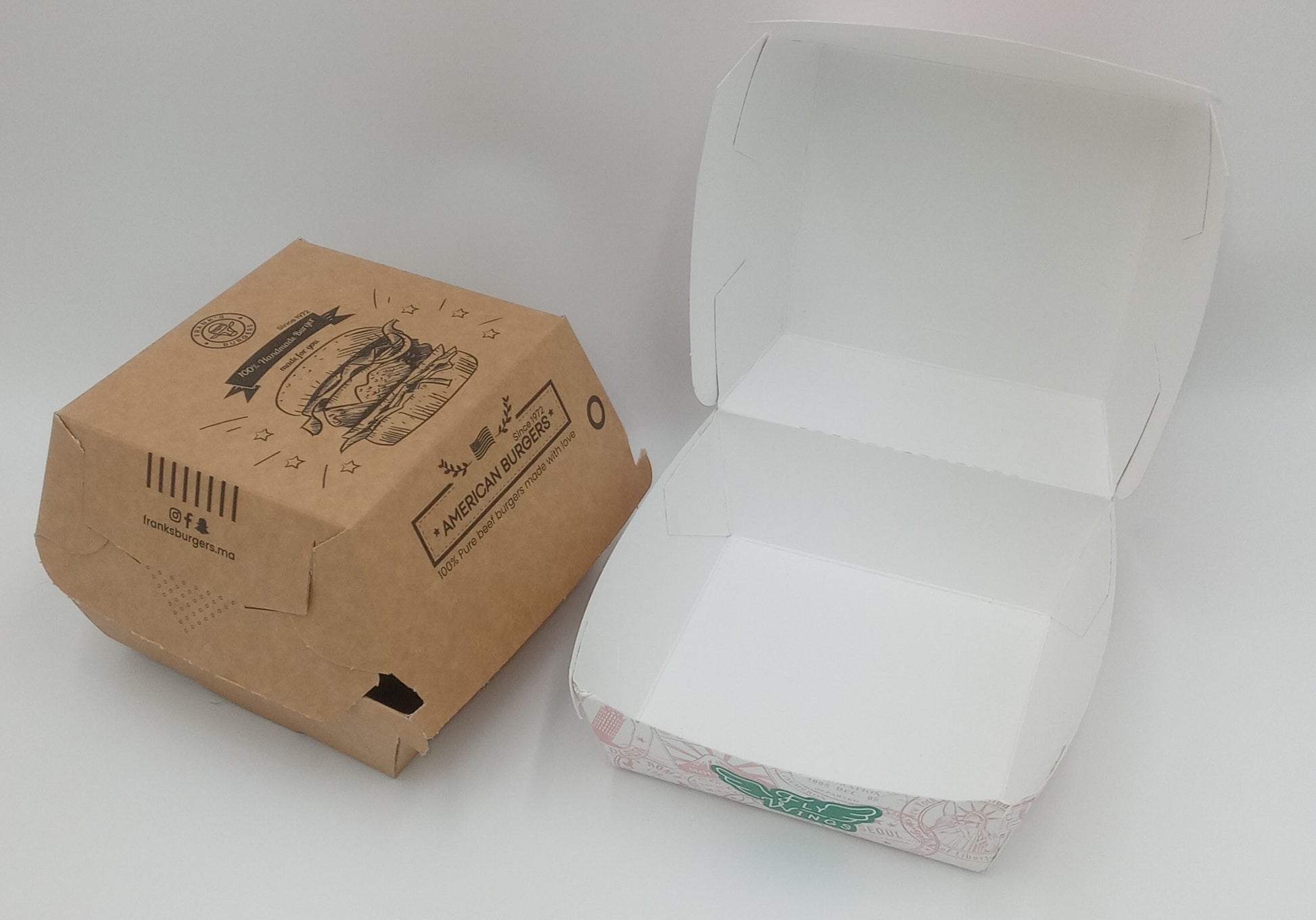 boîte burger personnalisée kraft avec logo