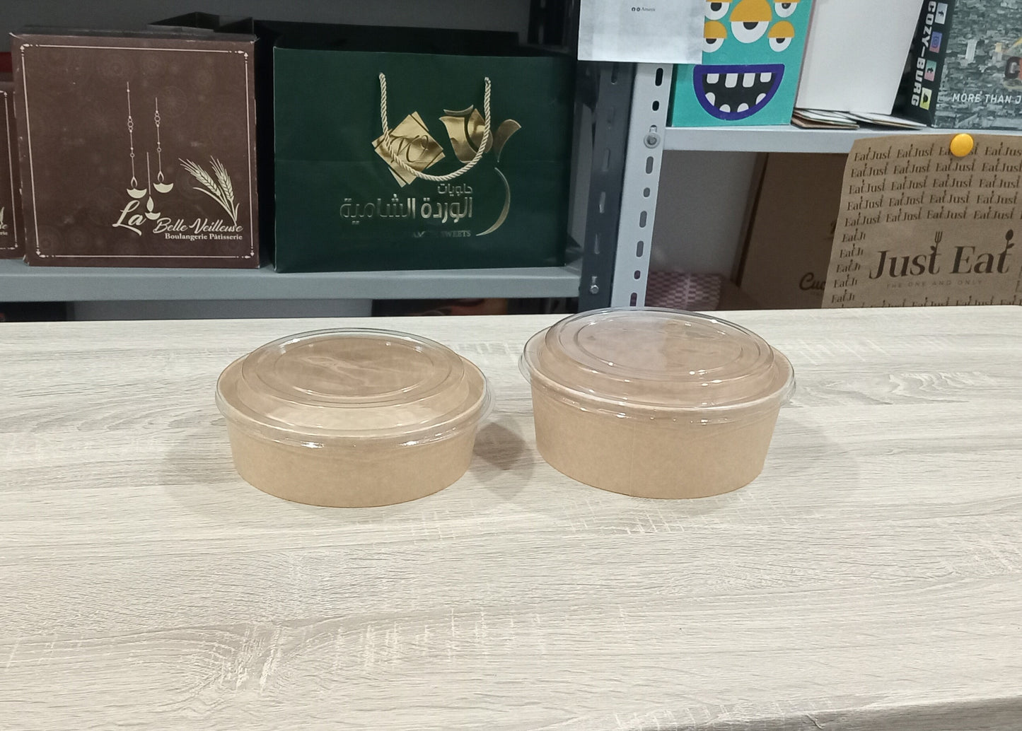 bowl kraft avec couvercle pour salade
