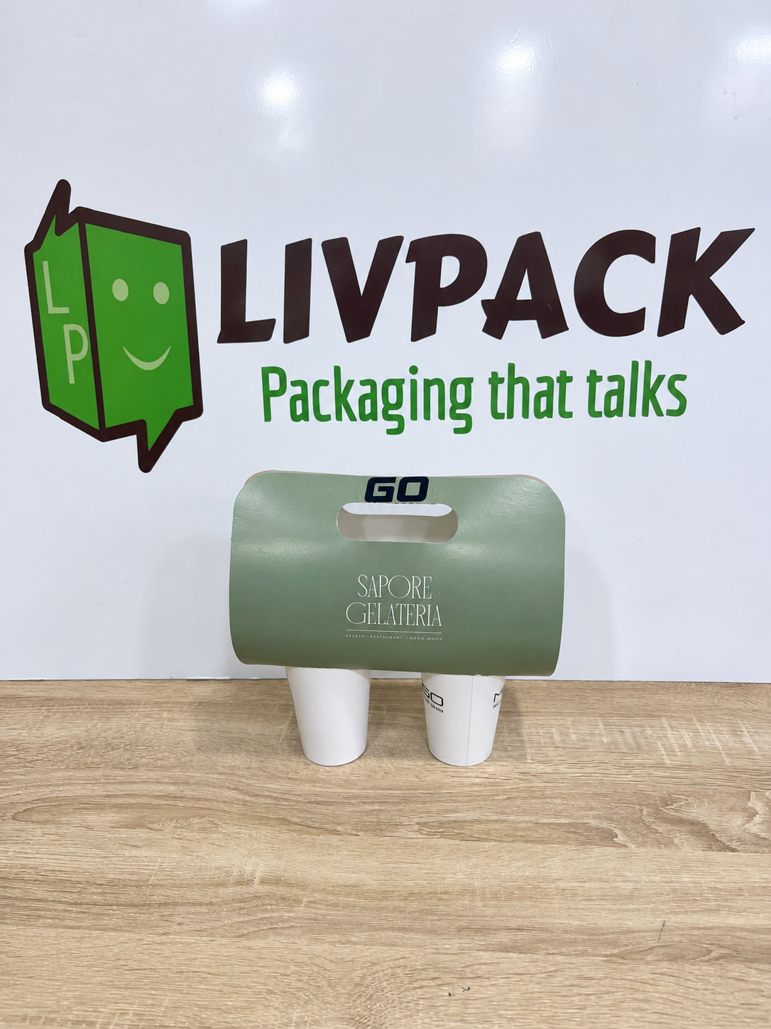 Porte-gobelets SOS personnalisé coloré avec poignée pour deux boissons – Livpack