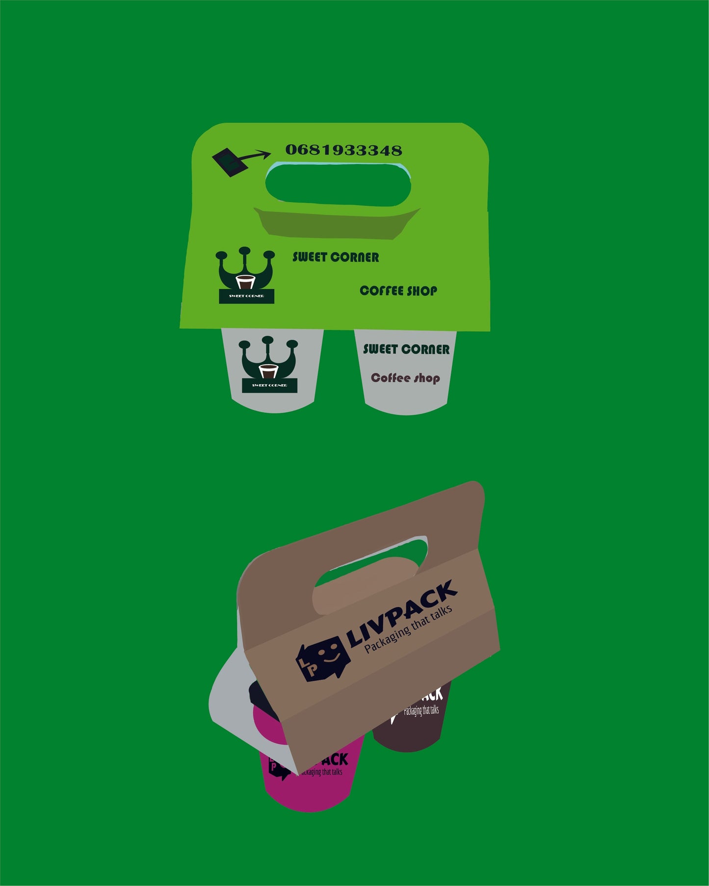 Personalized Cup Holders – White or Kraft Cardboard – From 3,000 units