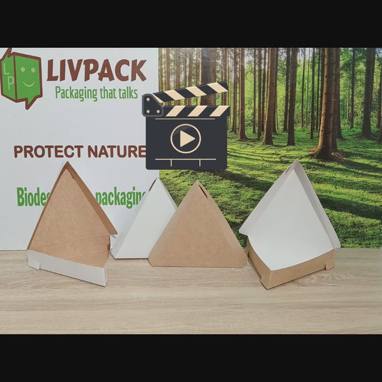 Boîte triangle kraft pour part de pizza – emballage à emporter écologique