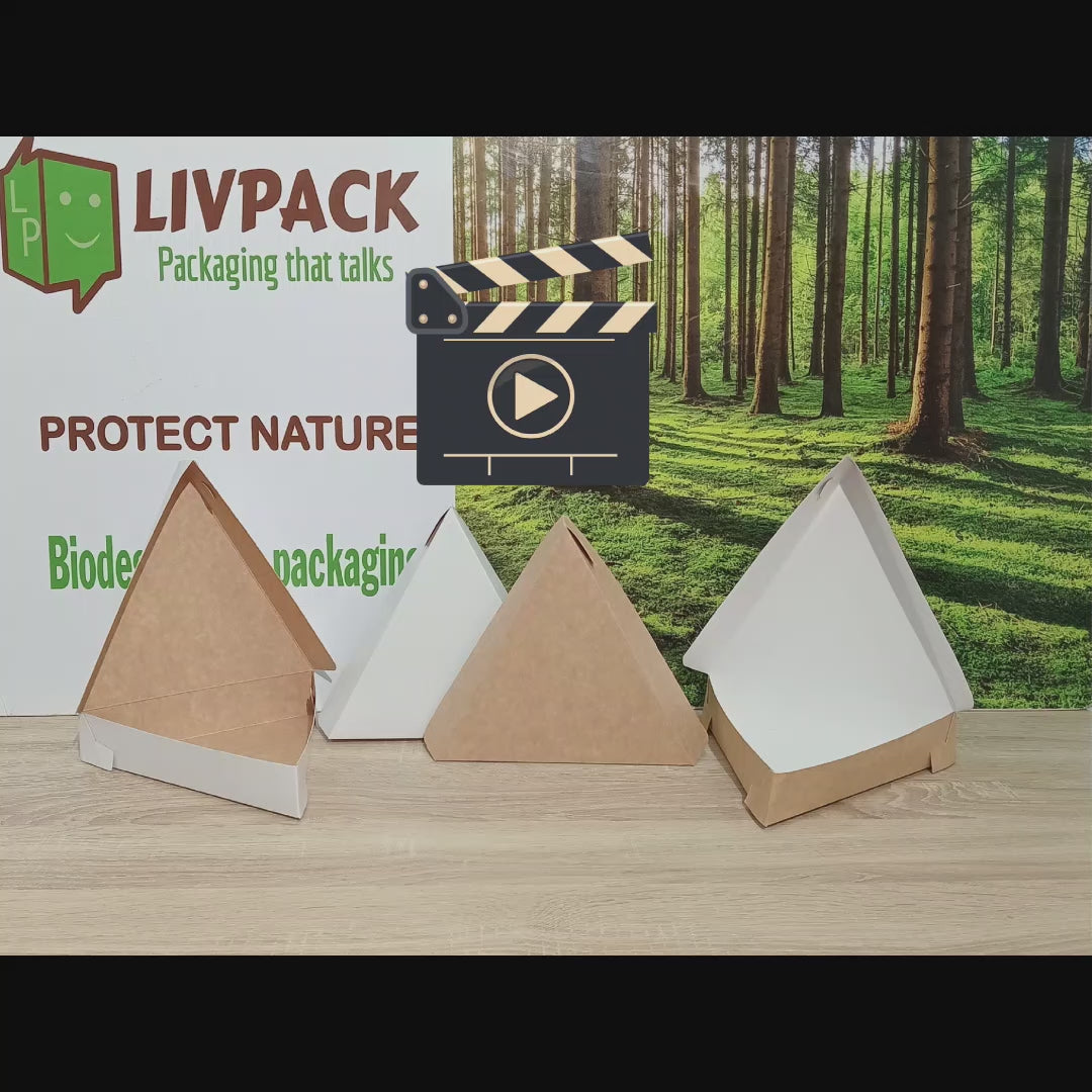 Boîte triangle kraft pour part de pizza – emballage à emporter écologique